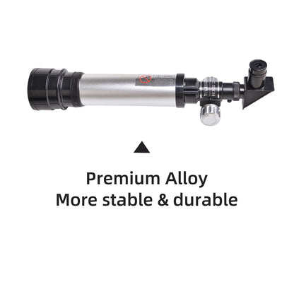 Telescopes for Kids Adults Beginners 50mm Alloy Aperture Astronomical Refractor Telescope 100mm Objective Lens 60x Magnification with Adjustable Tripod Finderscope Compass Birtay Gift for Girl