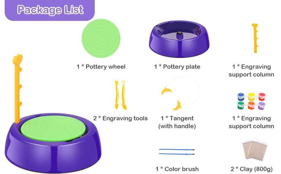 Amazing Educational Pottery Wheel KIT Game Set for Kids. | with Clay Pot Making Machine, Colors and Stencils. | Creative Toy and Make Unique Figures. | Best Craft Game