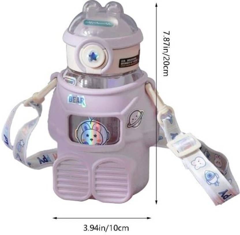 Start Space Rabbit Water Bottle with Adjustable Strap 600 ml Bottle  (Pack of 1, Purple, Plastic)