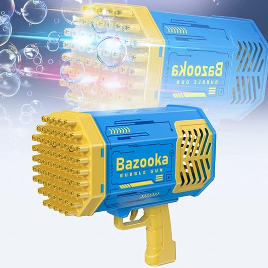SPOT HUNT 69 Hole Automatic Bazooka Bubble Gun for Kids- Colorful Lights & Colourful Bubble – Rechargeable - Bubble Maker for Parties Weddings, Summer Indoor Outdoor Toy for Boys Girls