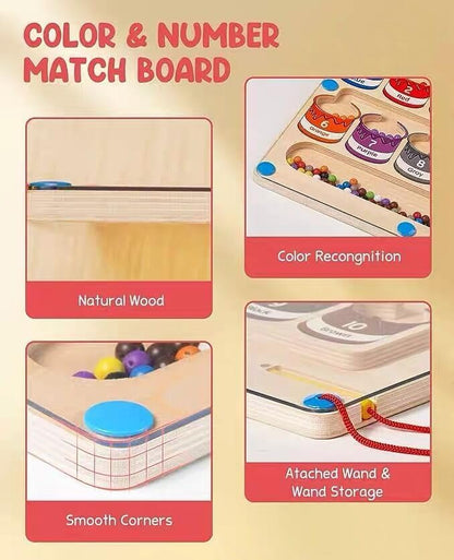 Magnetic Color and Number Maze Board Puzzle Counting, Matching and Fine Motor Skills Activity Toy for Toddlers (Colourful Shoes)