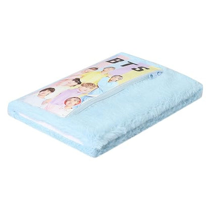 Fur Diary with attached pouch for Kids Fur Notebook Personal Diary for Kids School Notebook Ruled Pages (BTS Fur Diary)