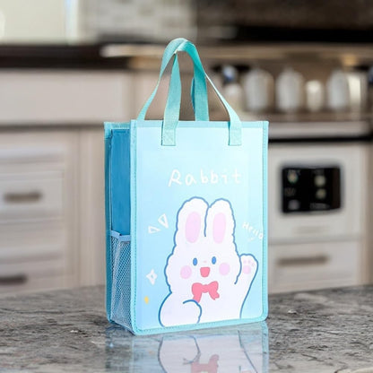 SPOT Hunt School File Folder Document Bag Student Canvas Tuition Bag for Boys & Girls Notebook Tote Bag Cute Cartoon Printed Folder Stationery for Kids - (Blue)