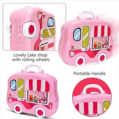 Smart Portable Cooking Kitchen Play Toy Set Pretend Play Food Party Role Toy Ideal for Playing Boys and Girls (29Pcs, Pink)