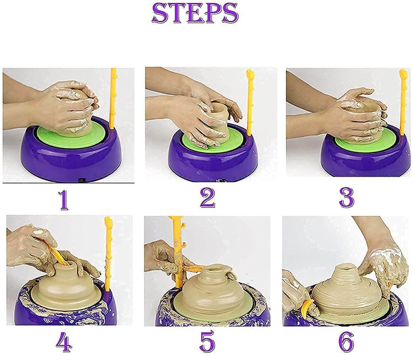 Amazing Educational Pottery Wheel KIT Game Set for Kids. | with Clay Pot Making Machine, Colors and Stencils. | Creative Toy and Make Unique Figures. | Best Craft Game