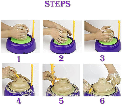 Amazing Educational Pottery Wheel KIT Game Set for Kids. | with Clay Pot Making Machine, Colors and Stencils. | Creative Toy and Make Unique Figures. | Best Craft Game