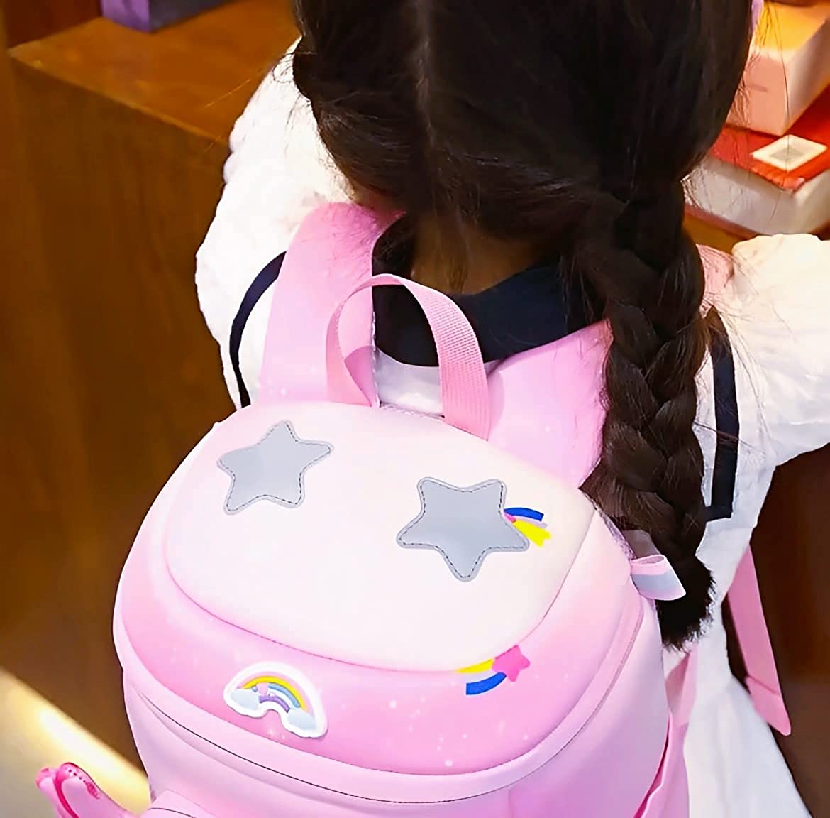Spot Hunt 3D Unicorn Design Large Capacity School Bags with Slip Over Buckle for Kindergarten Kids