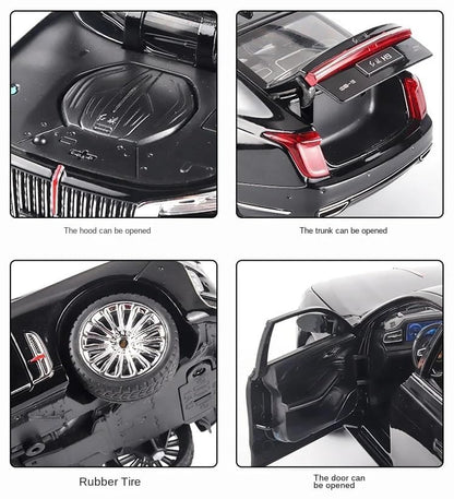 HONGQI RED Flag H9 1:24 Diecast Scale Model Metal Pull Back Toy car for Kids with Openable Doors & Light, Music Toy Vehicle for Kids - Colors as Per Stock(Design-62)