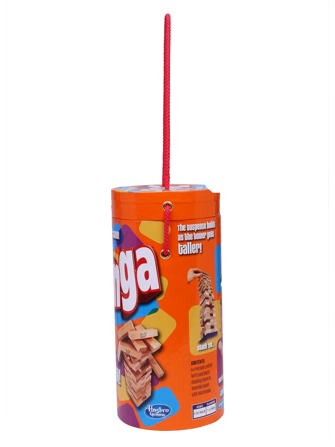 Jenga Game, Jenga Tube Pack, Original Hardwood Blocks Stacking Tower Game, Fun Family Game, Gift Toy for Kids Ages 6+, Birthday gift for boys & girls