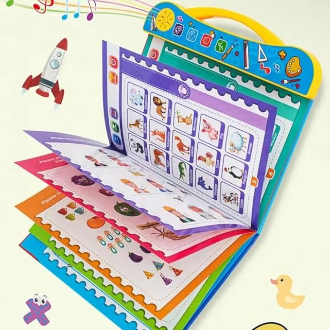 Intelligence Book | Interactive Book -Musical English Educational Phonetic Learning Book for 3 + Year Kids|Toddlers|Educational ABC and 123 E-Learning Kids Electronic Activity Notebook