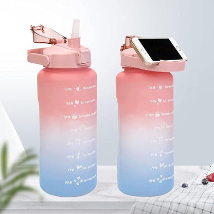 Set of 3 Water Bottle 2000ML, 900ML, 300ML with Motivational Time Marker, Leakproof Durable Sipper Water bottle for office,School, gym (Random Color Set of 3)