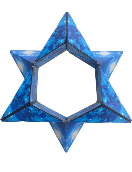 Spot Hunt Magic Cube The Shape Shifting Box Magnetic Puzzle Box STEM/STEAM 3D Magnetic Magic Cube Box Fidget Toy Transforms Into Over 70 Shapes Anti-Stress Puzzles,Brain-Teaser Magnet Toy (Blue Planet)