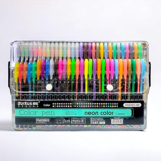 Gel Pens Set, 1.0mm, Multicolor Gel Pens, Glitter Color Gel Pen (Pack of 60, Multicolor)