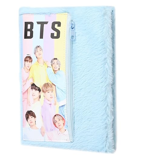 Fur Diary with attached pouch for Kids Fur Notebook Personal Diary for Kids School Notebook Ruled Pages (BTS Fur Diary)