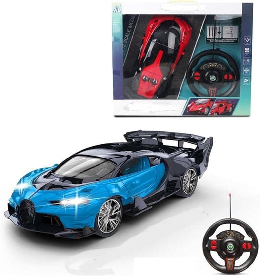 Remote Control Racing and Drift Car 33 CM Crash proof with Rechargeable Battery and charger RC Car Age group 6 years and above -1:12 Scale Gravity Induction Luxurious Car (Blue)