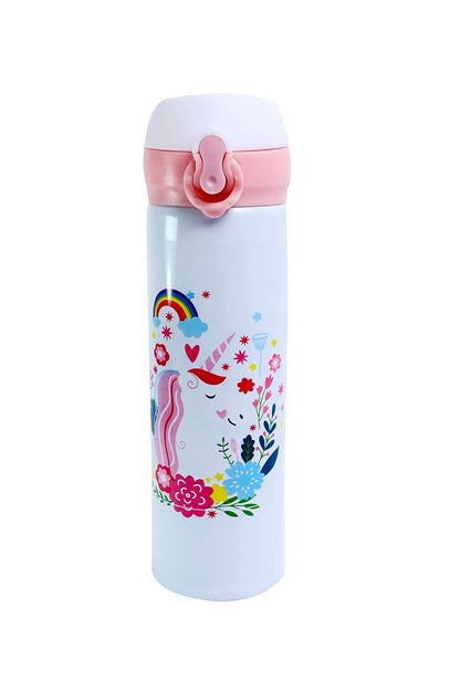 The Gift Basket Unicorn Water Bottle/Steel Unicorn Water Bottle For Kids|Gym Sipper/Steel Water Bottles/Water Bottle For Girls,Assorted(Any Random Unicorn Design Will Come,Pack Of 1),500 milliliter