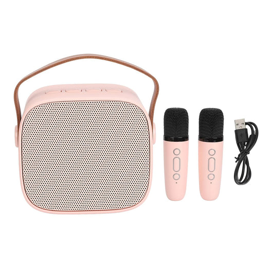 Spot Hunt Mini Portable Karaoke Speaker, Mini Karaoke Machine, Light Pink Voice for Party