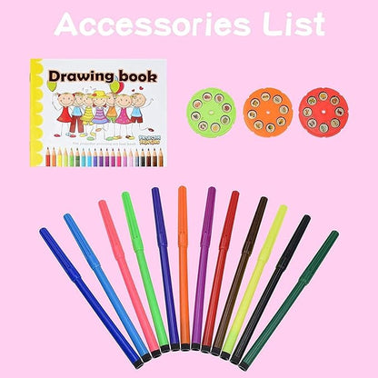 Spot Hunt Kid Toy Projector Drawing Set 3 Round Lantern Slide Discs Projector pad and Painting Art kit Textbook Study Material for Kids (Multi)