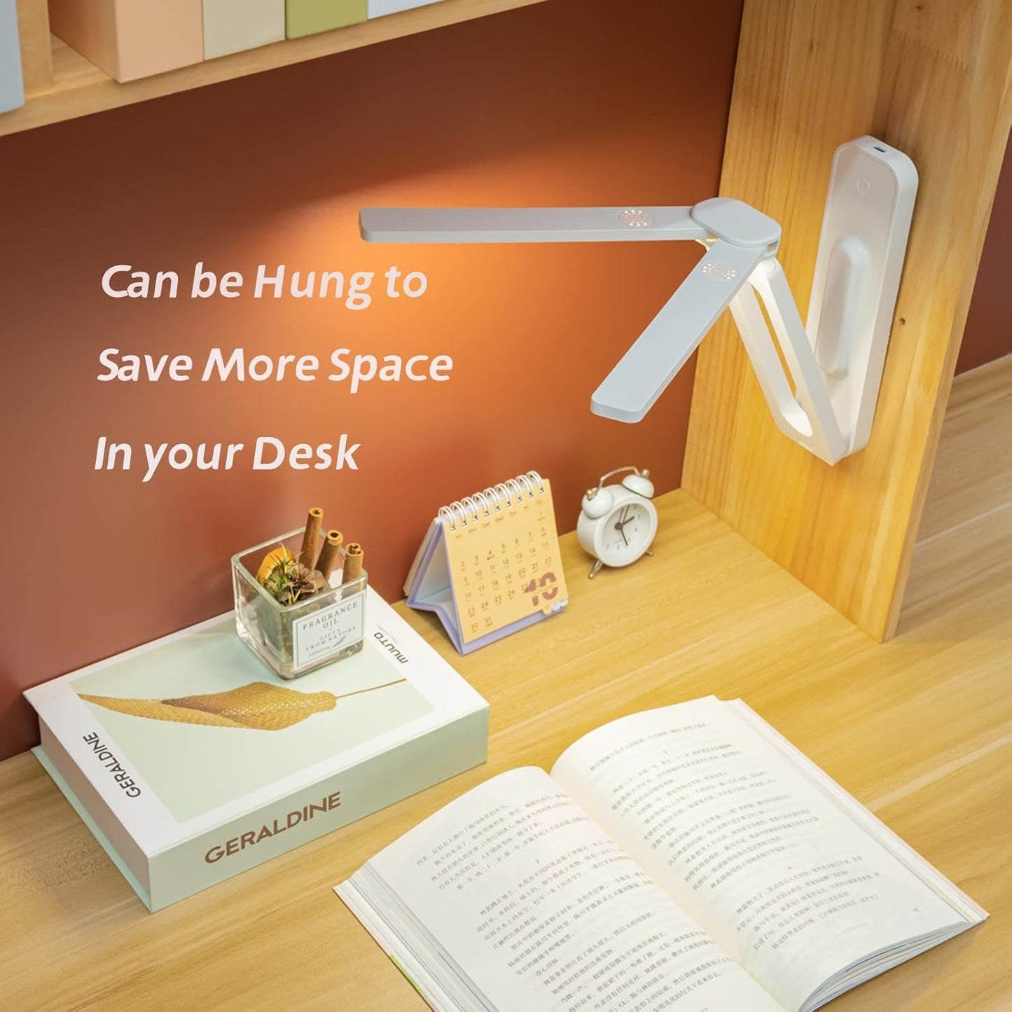 Spot Hunt Double Head Desk Lamp for Home Office,Portable Small Desk Lamp with 3 Lighting Modes. Blue