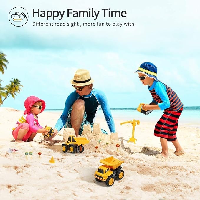 6Pc Construction Vehicles for Kids Pretend Play Toy Trucks Play Set Building Vehicles Set for Kids 3-14 Years. (6 in 1 Construction),Multicolor