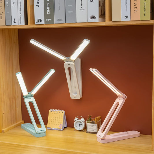 Spot Hunt Double Head Desk Lamp for Home Office,Portable Small Desk Lamp with 3 Lighting Modes. Blue