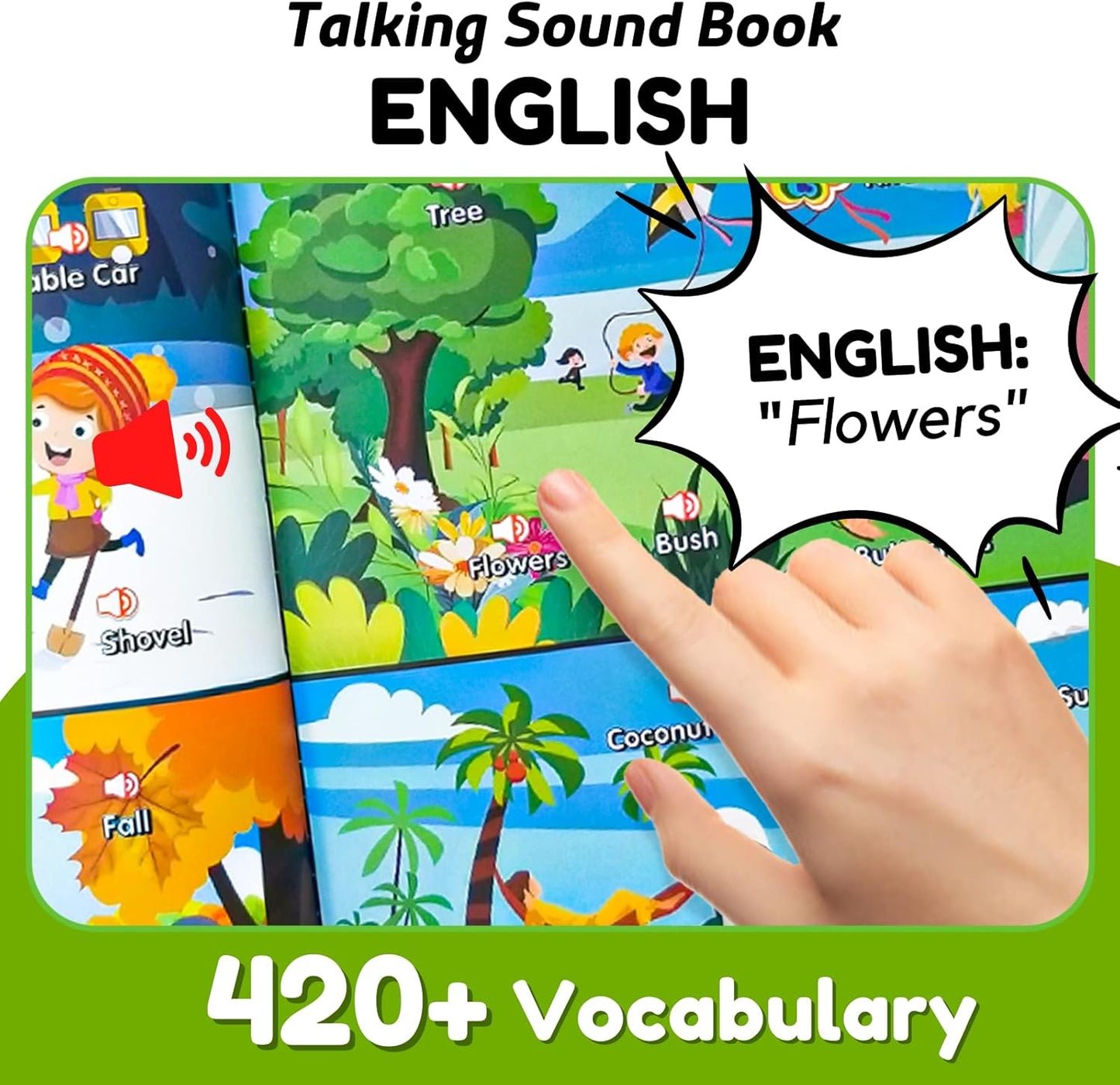 Spot Hunt English Interactive Books, Speak and Say Learning Sound Book for Children, Talking Books for Kids 3-5, Electronic Books for Toddlers, See and Say Toys, Baby Electronic Learning Toy with Music