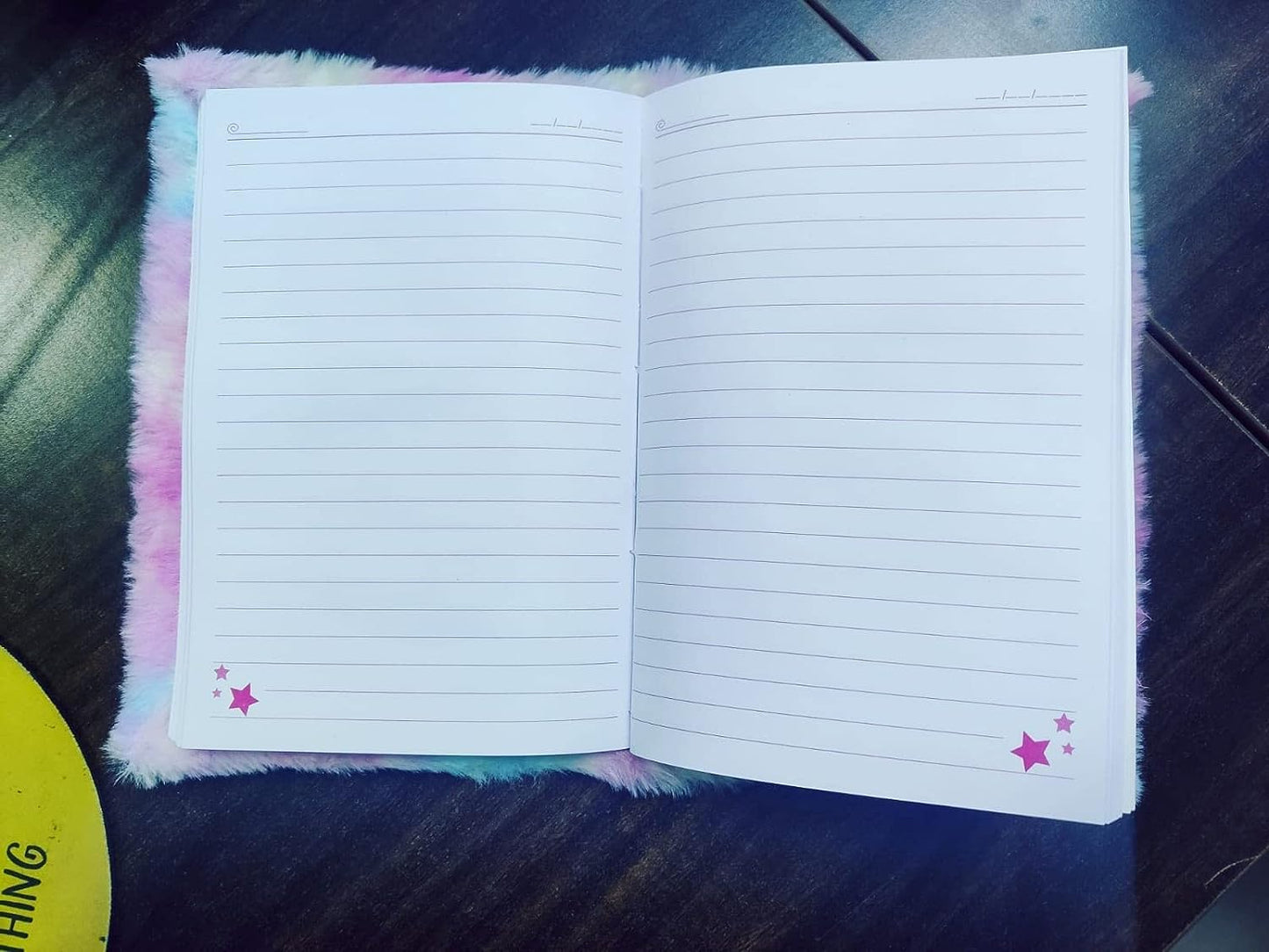 Unicorn A5 Soft Fur Fabric Diary/Personal Notebook - Pink - College/School