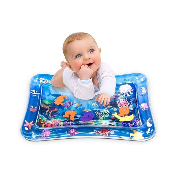 Spot Hunt Baby Slapped Pad Kids Water Play Mat Toys Inflatable Tummy Time Leakproof Water Mat Non Toxic Water Play Mat Toys for Boys Girls Infant Toy Fun Activity Crawling Floor Bed for Toddlers Random Design