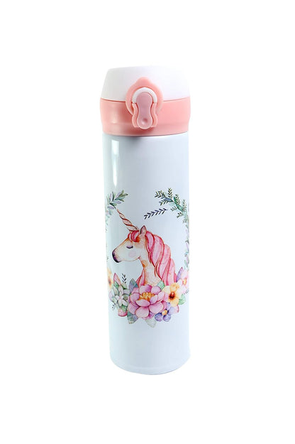 The Gift Basket Unicorn Water Bottle/Steel Unicorn Water Bottle For Kids|Gym Sipper/Steel Water Bottles/Water Bottle For Girls,Assorted(Any Random Unicorn Design Will Come,Pack Of 1),500 milliliter