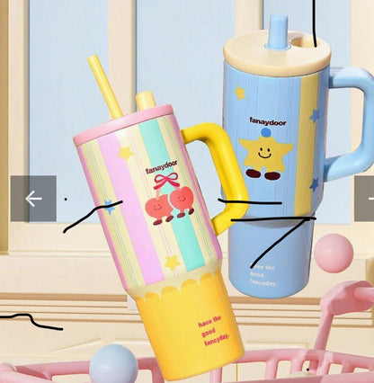 Maxbell Tumbler With Handle Reusable And Straw