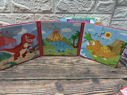 Spot Hunt 3 in 1-Magnetic Jigsaw Puzzles for Kids- 48 Piece Travel Puzzles Book for Toddlers