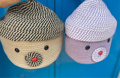 Storage cute jute bag/ vanity box , kitchen storage box , accessories box , jute storage box