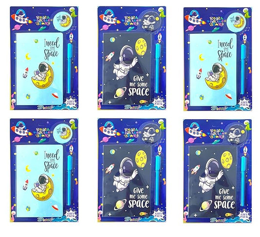 Space Theme Stationery Gift Set for Boys, Space Diary, Pen & Badge Rakhi Gift Set, Rakshabandhan Gift Set for Boys Party Favor Return Gift Set for Boys Birthday Gift (Space 6 Set)