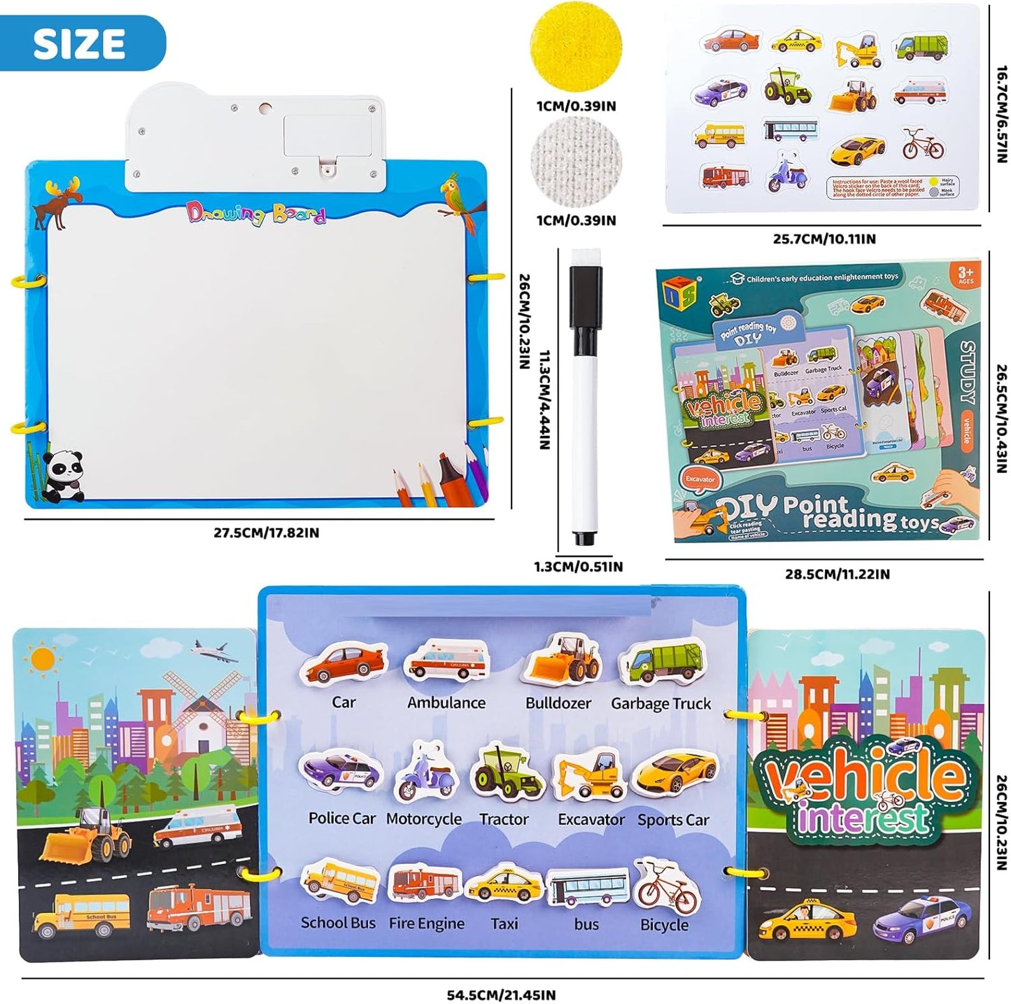 Learaning Sound Books for Toddlers 1-3,Learning Toys for Toddlers 2-4 Years,Kids Interactive Electronic DIY Pointing Reading Book Toys,Preschool Learning Activities