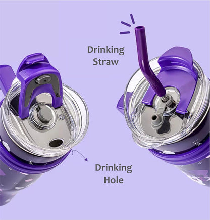 Rainbows Spot Hunt Stainless Steel Insulated Tumbler /sipper with Lid, Straw & Handle 1200ml - XL Size