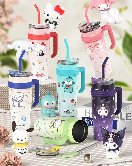 Rainbows Spot Hunt Stainless Steel Insulated Tumbler /sipper with Lid, Straw & Handle 1200ml - XL Size