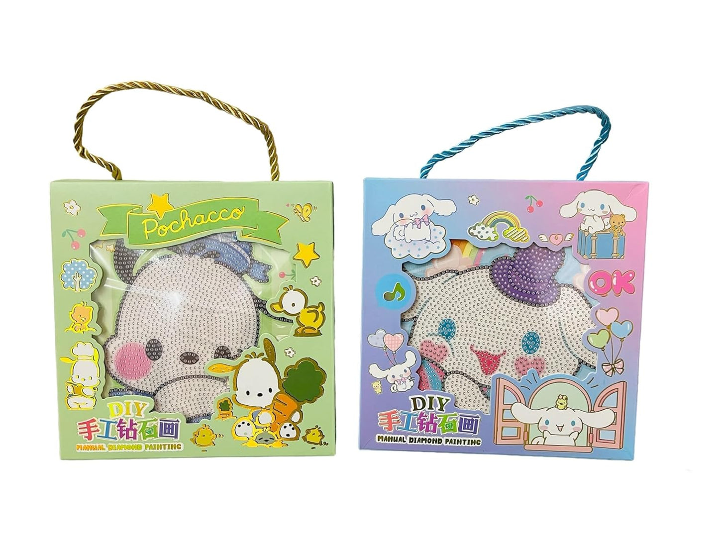 Spot Hunt Pack of 2 Sets of 5D DIY Diamond Painting with Wooden Frame Diamond Arts and Crafts for Kids Unicorn Diamond Painting Art Kits for Children Unicorn Arts and Crafts for Kids