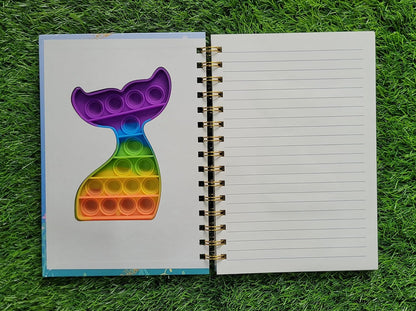 Spot Hunt  Pop It Diary With Hard Cover Metal Wirebound A5 160 Pages Diary for Kids Playing and Learning (Fish Popit)