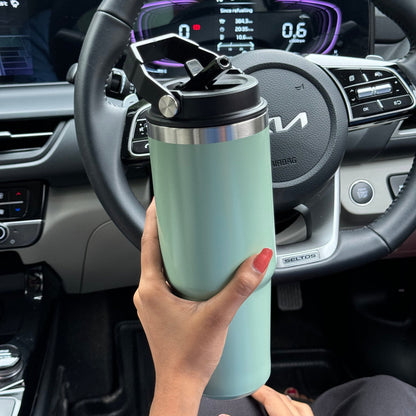 Spot Hunt Stainless Steel Vacuum Tumbler with Handle, 2-in-1 Lid, Straw, Insulated Hot Cold Water Bottle, Leak Proof