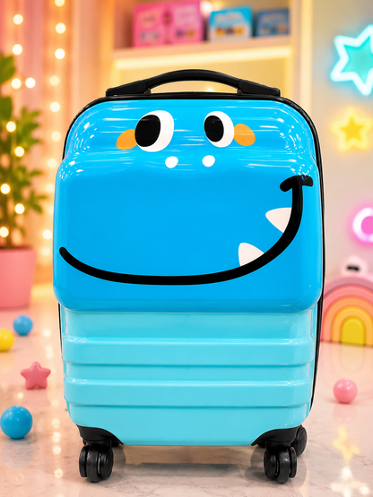 Kids Cartoon Hard Shell Trolley Suitcase with 360° Spinner Wheels | Lightweight Travel Luggage for Children
