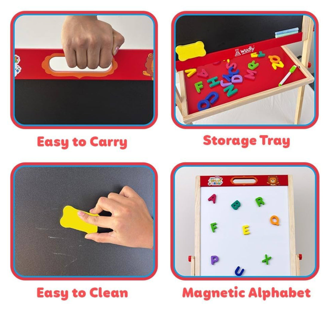 Wooden 2-in-1 Kids Easel Board