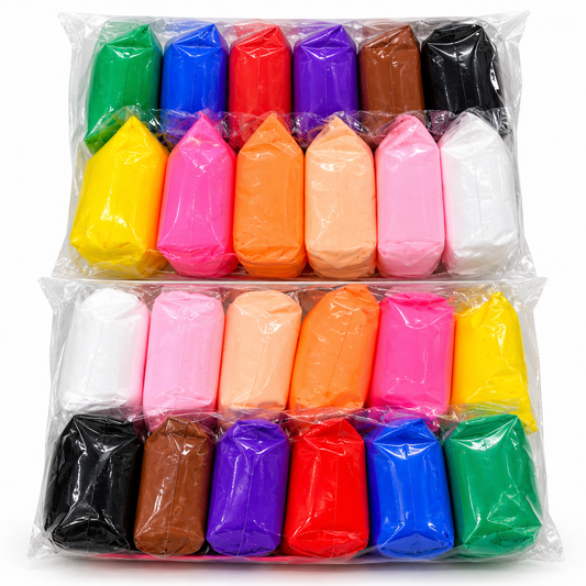 Pack of 12 Multicolor Modeling Clay Set for Kids | 24-Piece Creative Art & Craft Kit