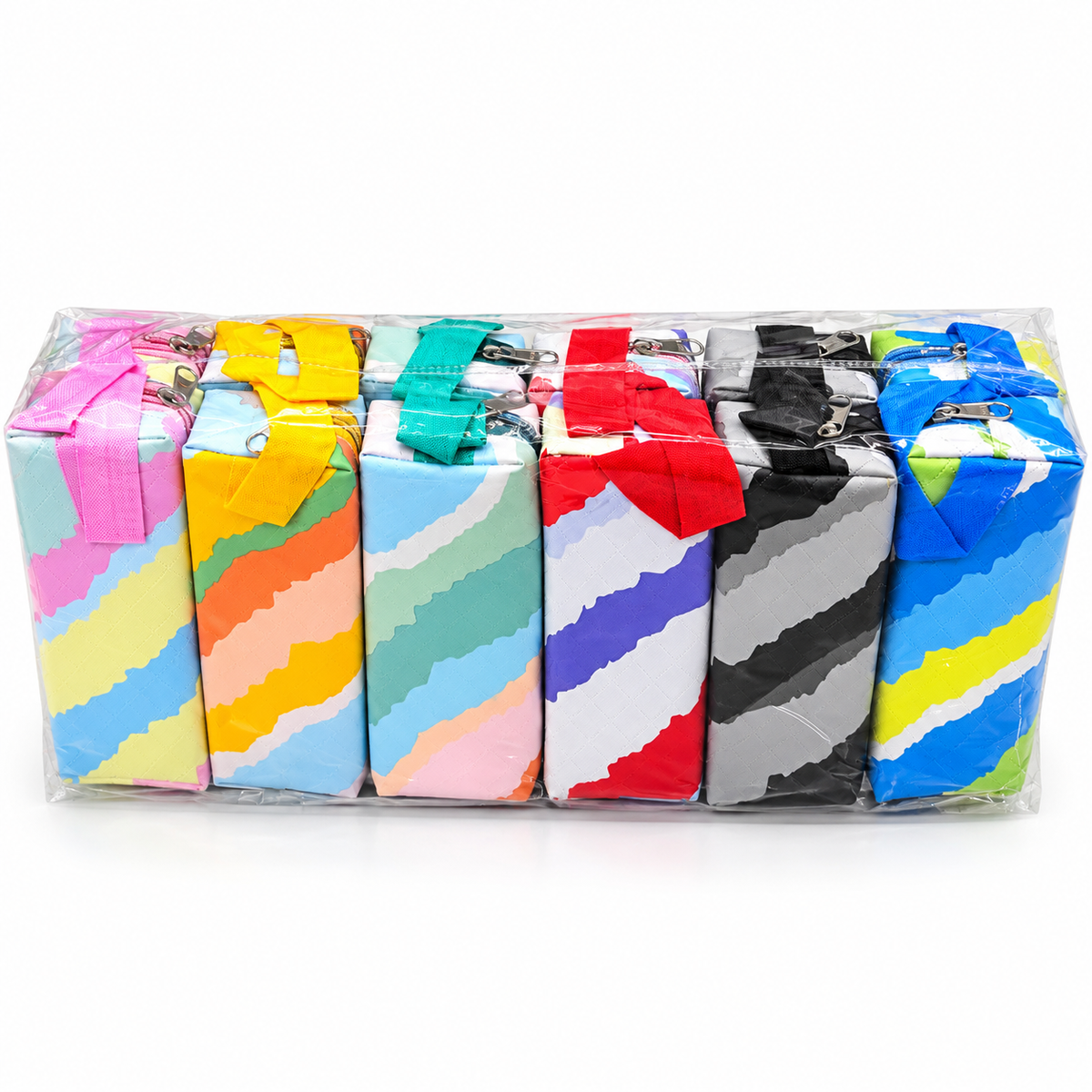 Set of 6 Multicolor Kids Pencil Pouch | Stylish Zipper Pouch for School & Stationery