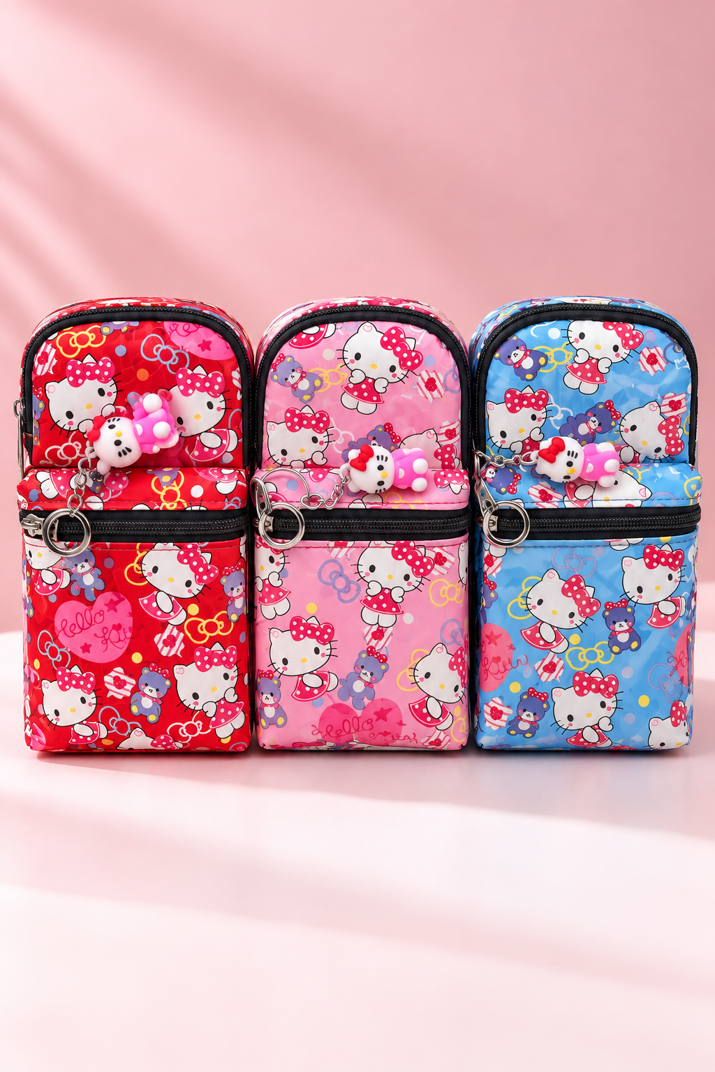 Cute Cartoon Print Transparent Zipper Pouch Set – Pack of 3 🎀