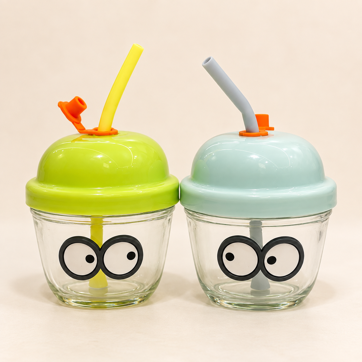 Cute Cartoon Face Sipper Cup with Straw – Kids’ Reusable Drinking Cup