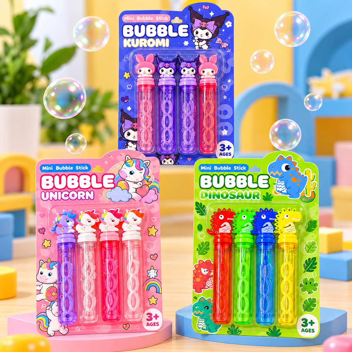 Set of 4 Bubble Stick – Cute Bubble Blower Set for Kids