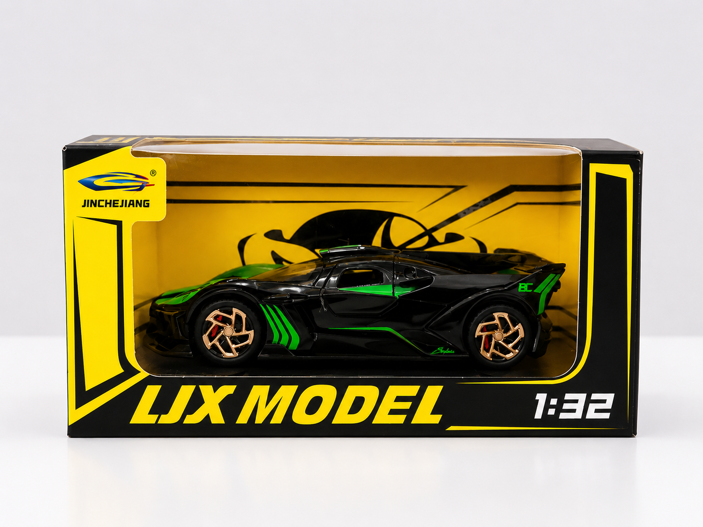 LJX Model 1:32 Die-Cast Sports Car - Green & Black Edition