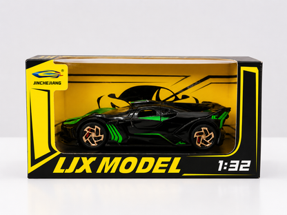 LJX Model 1:32 Die-Cast Sports Car - Green & Black Edition