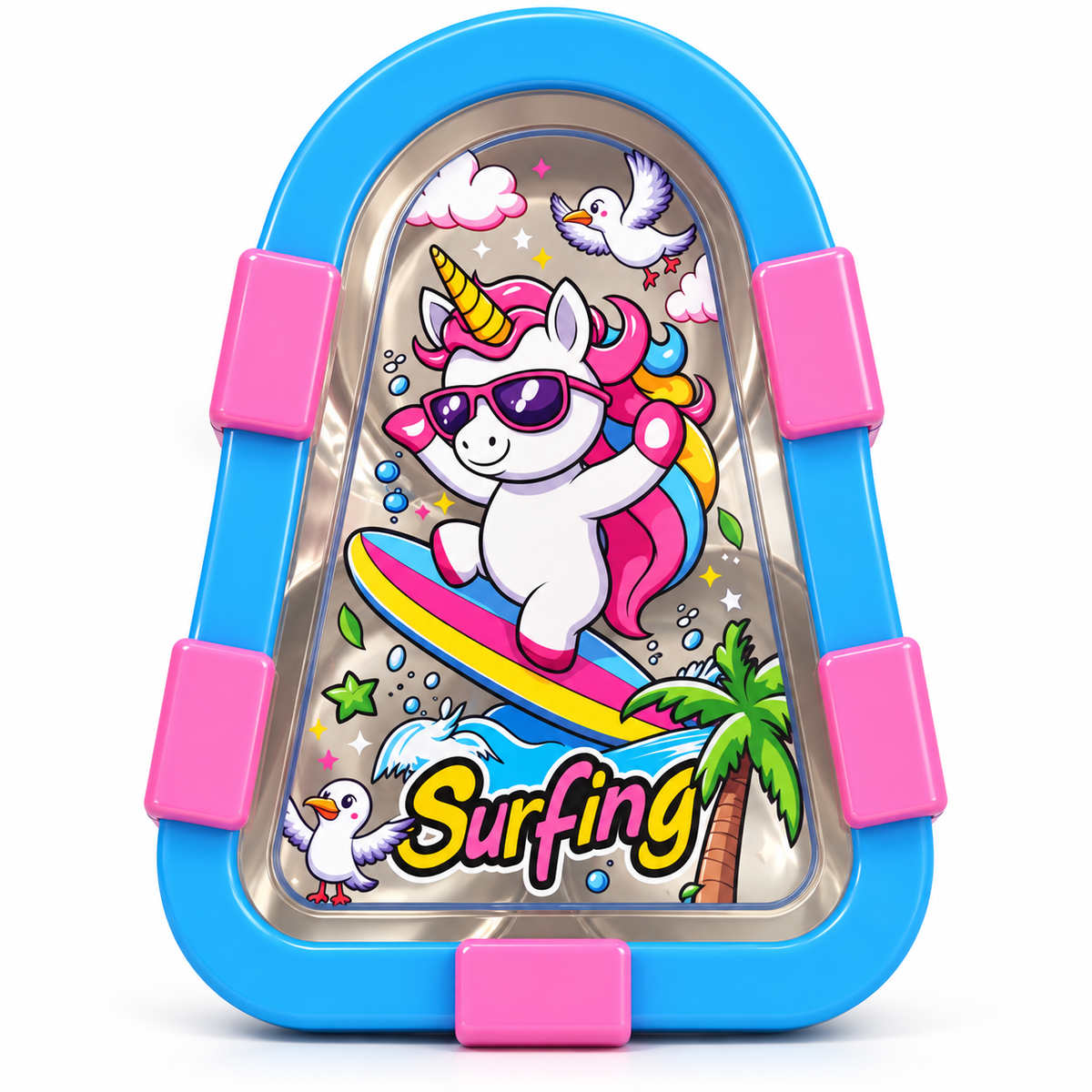 Unicorn & Crocodile Kids Tray – Colorful Cartoon Design