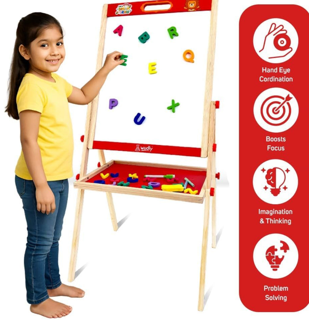 Wooden 2-in-1 Kids Easel Board